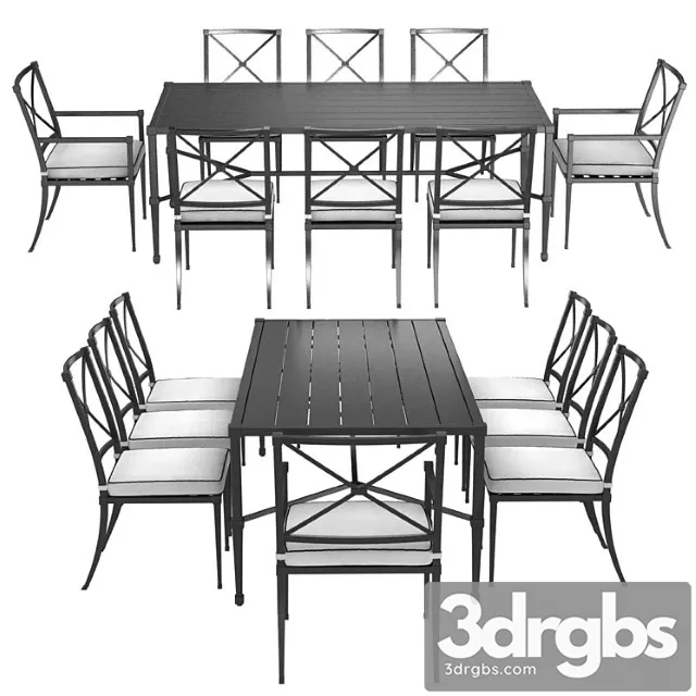 Restoration hardware trousdale table and chairs 2 3D Model Free