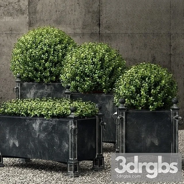 Restoration Hardware versailles weathered zinc planters 3D Model Free