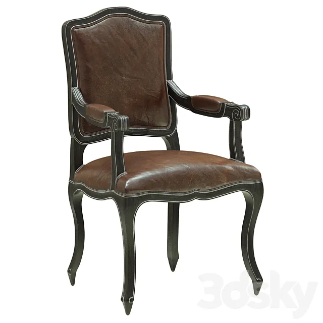 Restoration Hardware Vintage French Camelback Armchair 3D Model