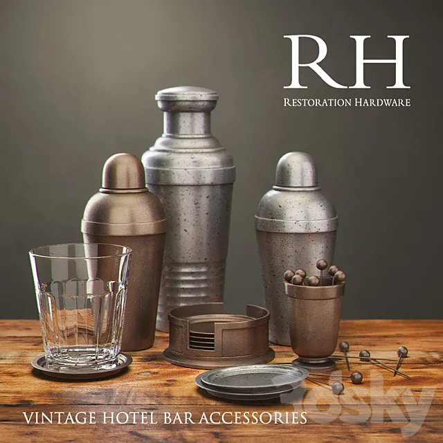 Restoration Hardware - Vintage Hotel Tableware I 3D Model