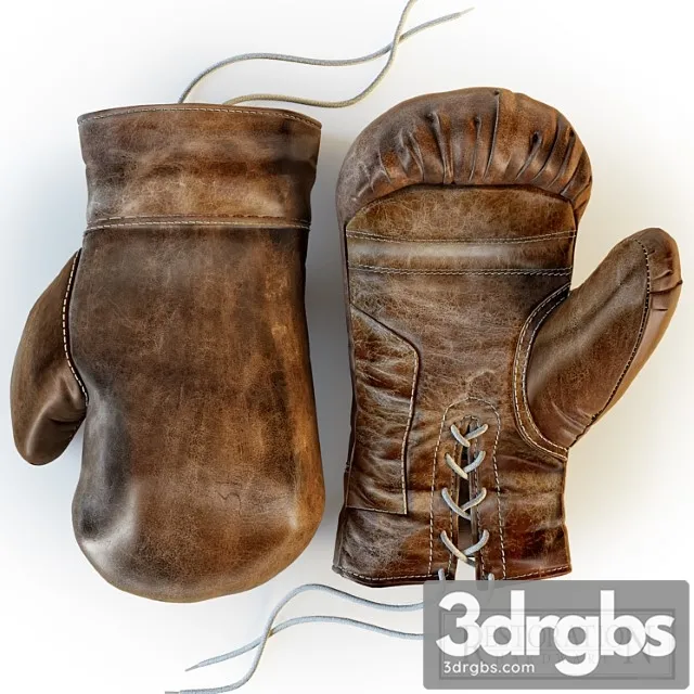 Restoration hardware vintage leather boxing gloves 3D Model Free