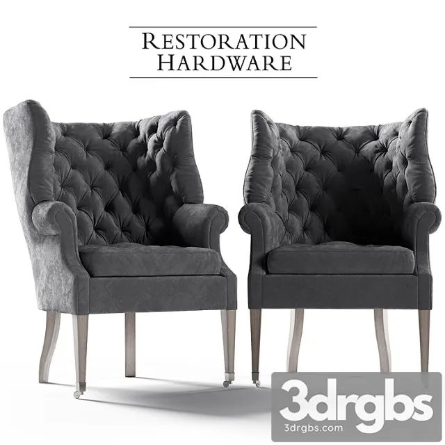 Restoration hardware wing chair 3D Model Free