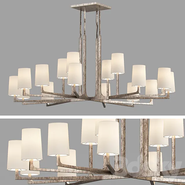 RESTORATION HARDWARE WRIGHT ROUND CHANDELIER 60 " 3D Model
