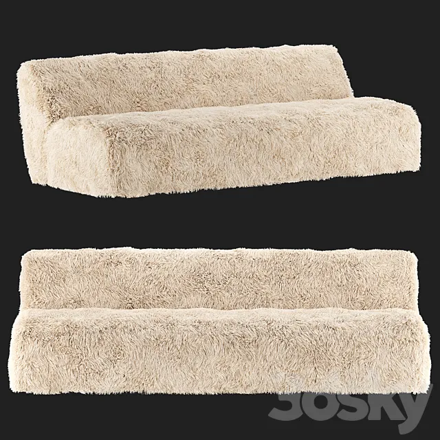 Restoration Hardware Yeti Sheepski Sofa 3D Model