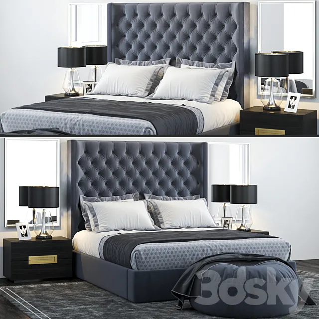 Restoration Hardware Zadie Tufted Bed 3DModel