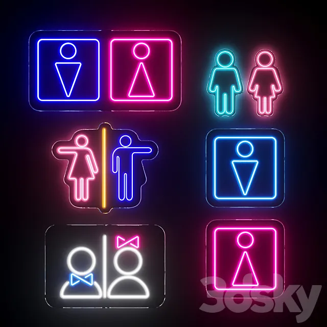 restroom | toilet | WC Neon Signs Free Download
