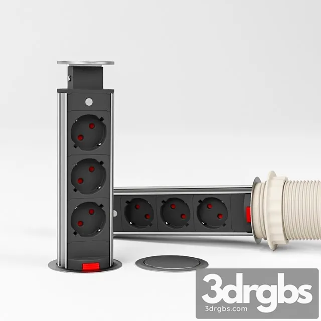 Retractable Socket GTV Small Silver 3D Model Free