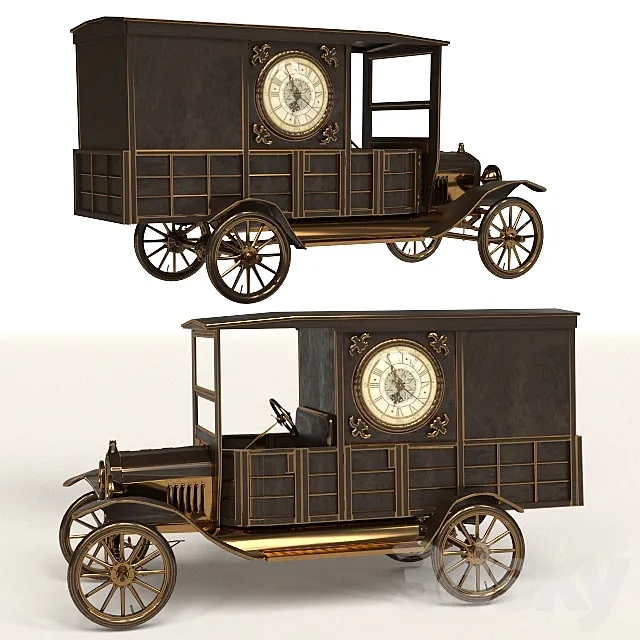 Retro car clock 3DModel