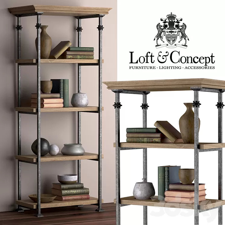 RETRO OAK RACK 3D Model