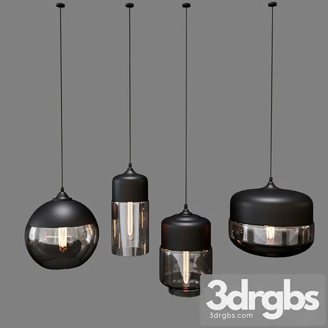 Retro Pendant Lamps 3D Model Free