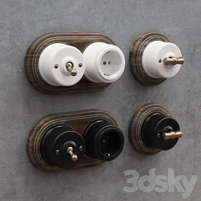 Retro sockets and switches for the outdoor installation Free Download