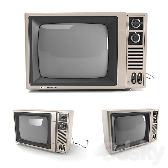 Retro TV Sanyo C5-141 3D Model