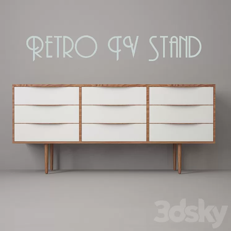 Retro TV Stand N2 | TV Stand 3D Model