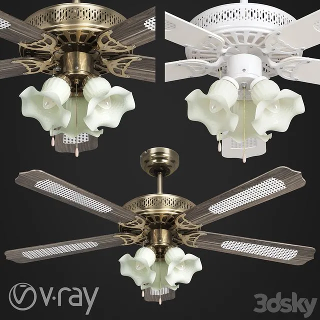 Reunion Electric Ceiling Fan 3D Model