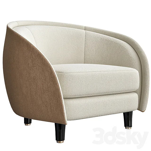 Revers Lounge Chair by Gubi 3D Model