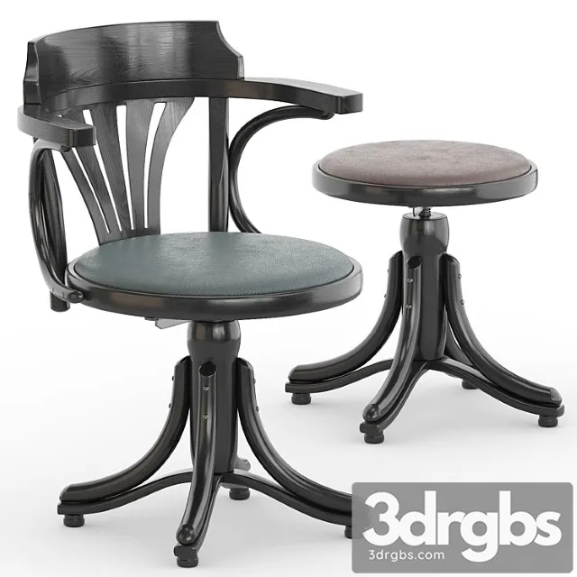 Revolving armchair kontor 523 Stool piano 2 3D Model Free