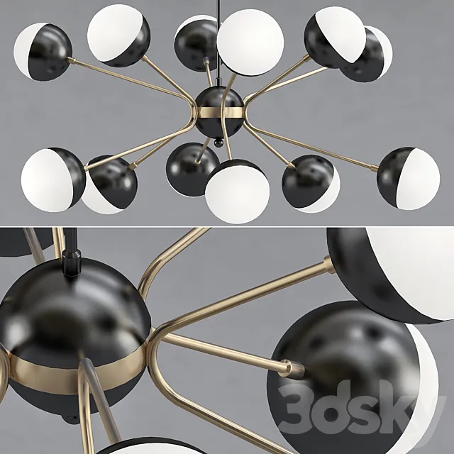 Rewire Custom Orb Chandelier in 1950 3D Model