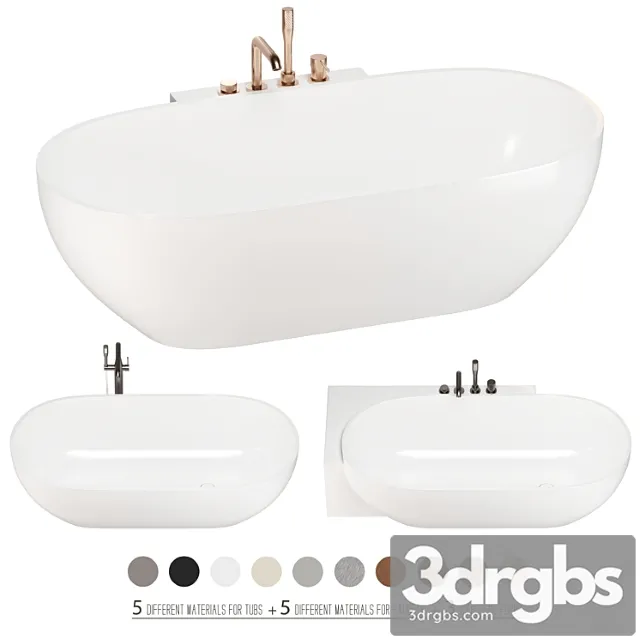 Rexa Hole Bathtubs Set 01 3D Model Free