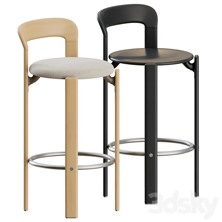 Rey Bar Stool by Hay 3D Model Free