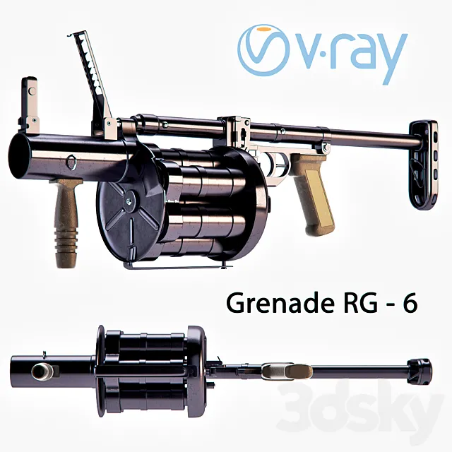 RG-6 grenade launcher 3D Model