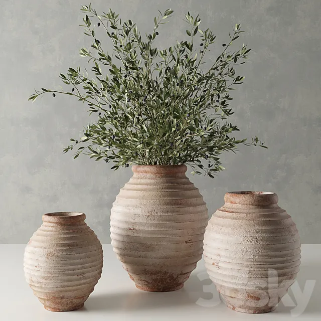 RH 19 th c. terra-cotta olive jar 3D Model