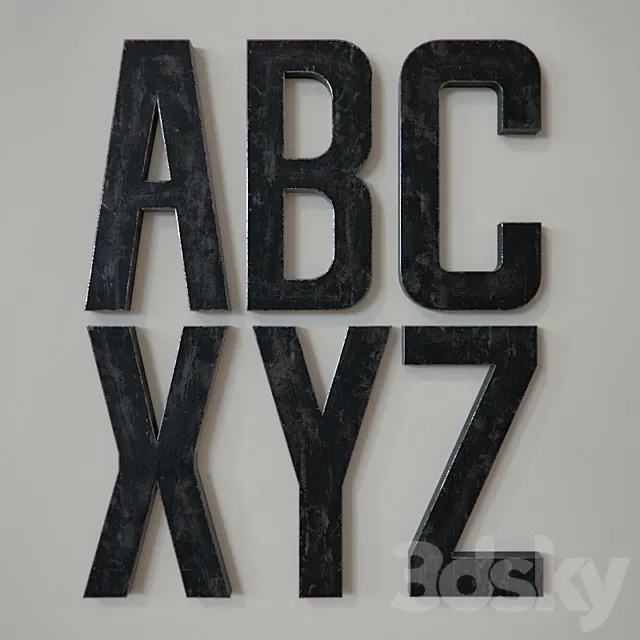 RH 1930S FRENCH SHOP METAL LETTERS 3DModel