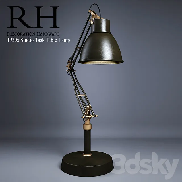 RH 1930s Studio Task Table Lamp Free Download