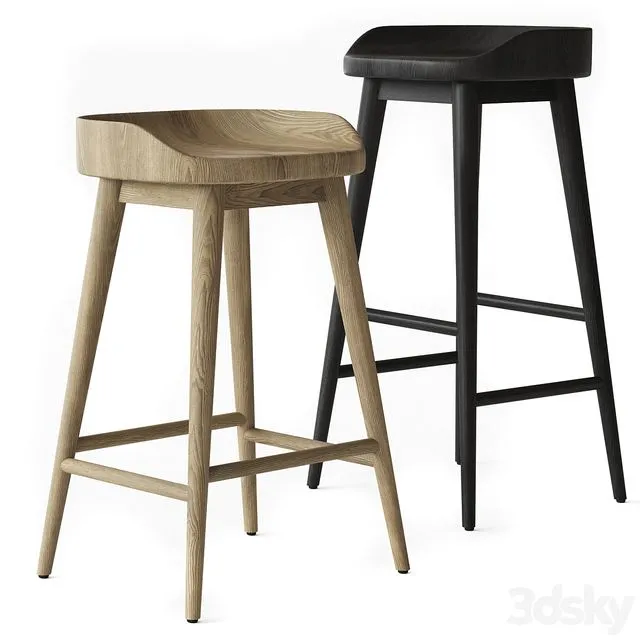 RH 1950S DANISH BAR & COUNTER STOOL 3D Model