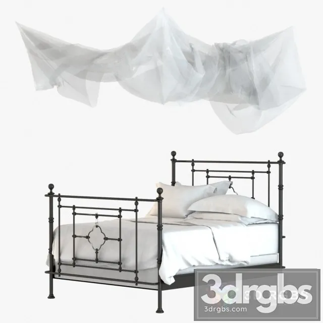 RH 19th Quatrefoil Iron Bed 3D Model Free
