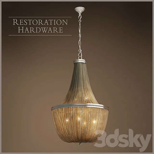 RH _ 19Th C. French Empire Chainmail Chandelier 3D Model