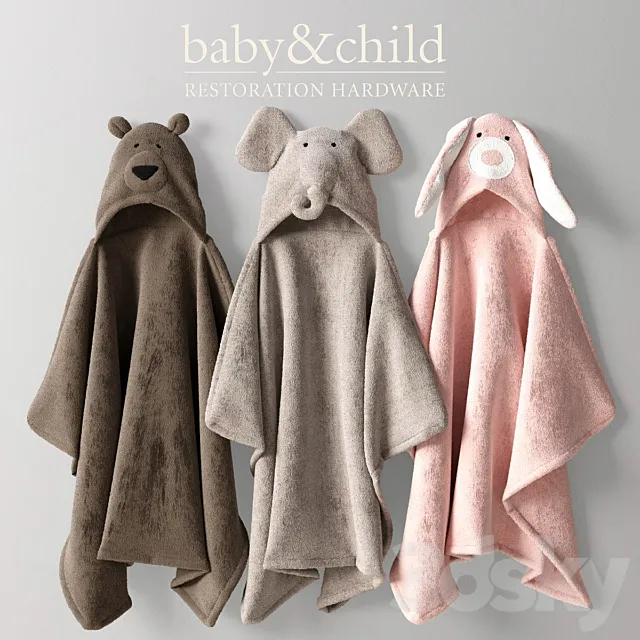 RH _ ANIMAL HOODED TOWELS 3DModel