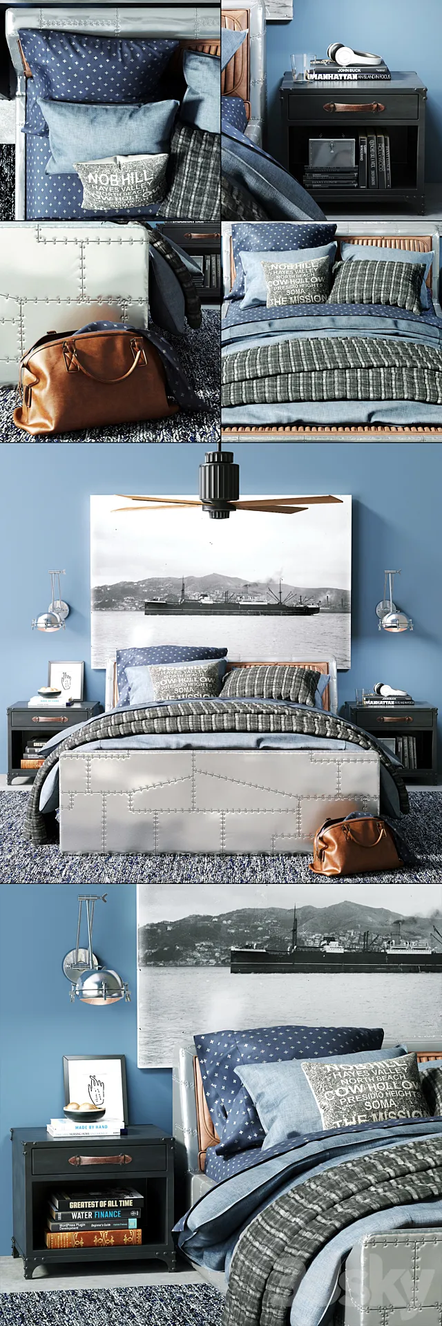 RH _ AVIATOR STORAGE BED 3DModel