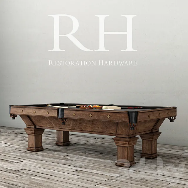 RH _ BRUNSWICK VINTAGE 1906 BILLIARDS TABLE 3DModel