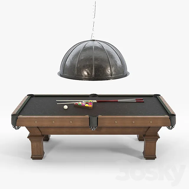 RH _ BRUNSWICK VINTAGE 1906 BILLIARDS TABLE 3D Model