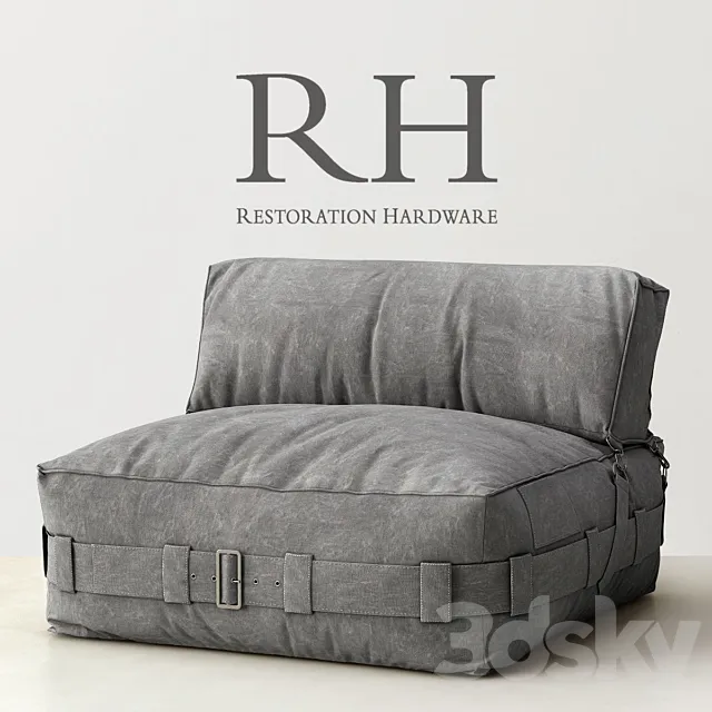 RH _ CARGO LOUNGE ARMLESS CHAIR 3D Model