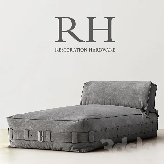 RH _ CARGO LOUNGE ARMLESS CHAISE 3D Model