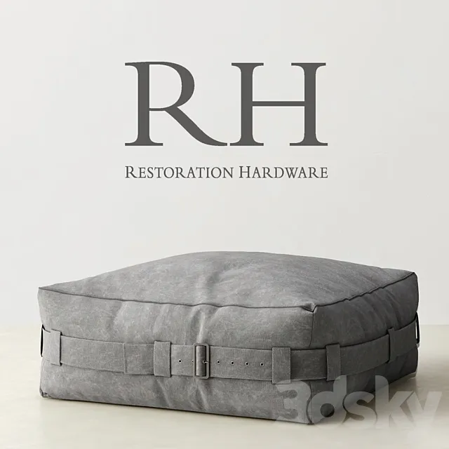 RH _ CARGO LOUNGE OTTOMAN 3D Model