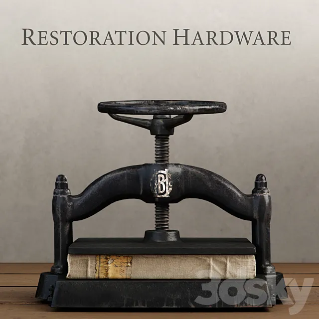 RH _ CAST IRON BOOK PRESS 3D Model