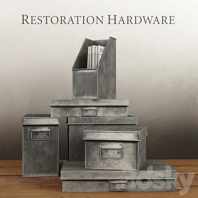 RH _ INDUSTRIAL METAL OFFICE STORAGE COLLECTION 3D Model