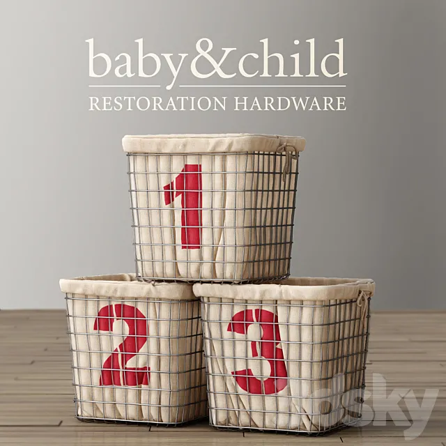 RH _ INDUSTRIAL SHELF BASKET LINER 3D Model