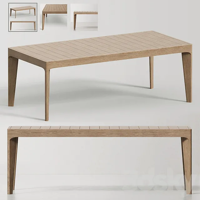 RH _ MALTA TEAK DINING TABLE 3D Model