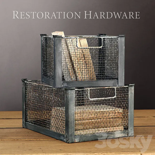 RH _ MESH METAL BIN 3D Model