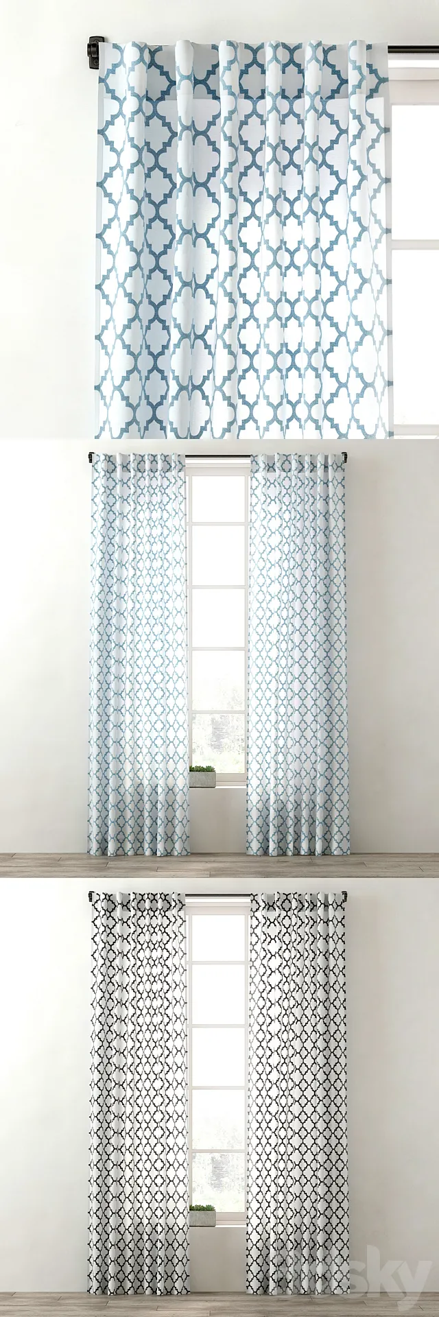 RH _ OGEE LATTICE DRAPERY PANEL 3DModel