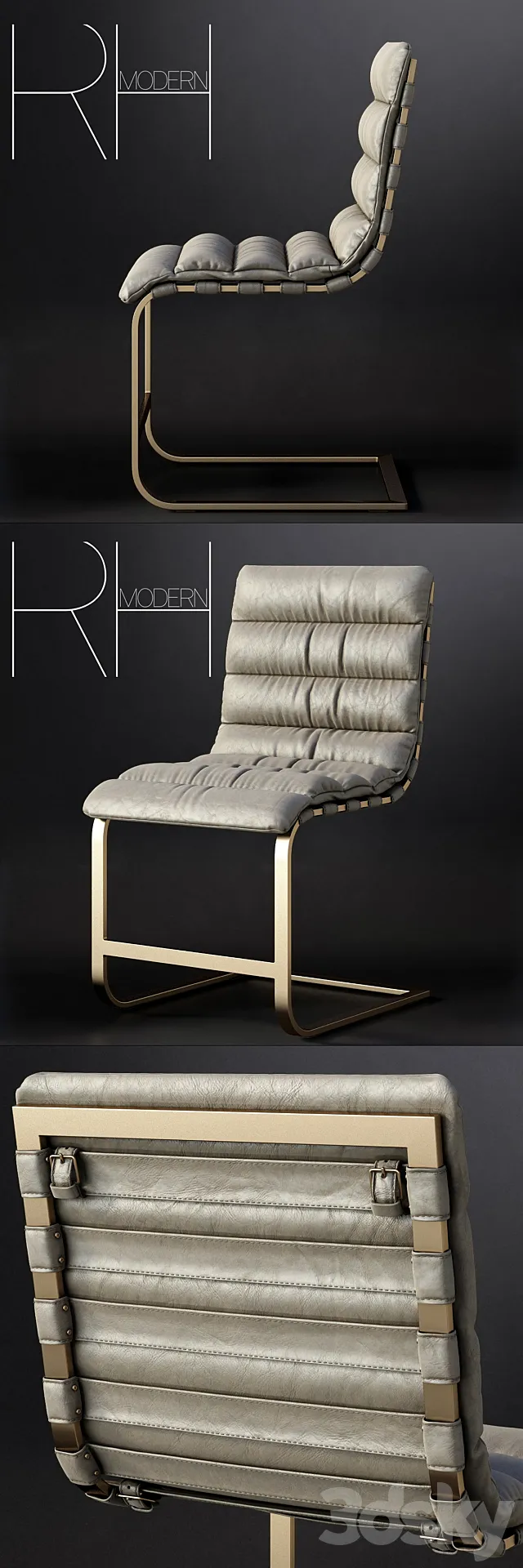 RH _ OVIEDO LEATHER SIDE CHAIR 3D Model