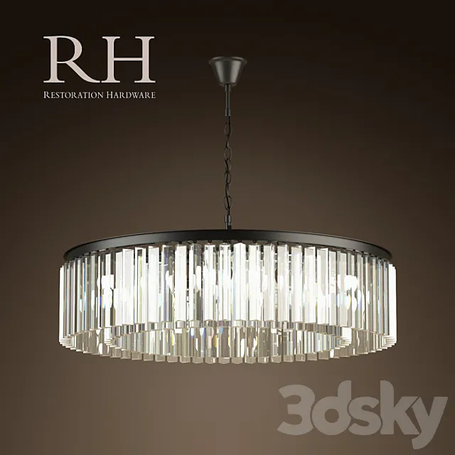 RH _ RHYS GLASS PRISM LARGE CHANDELIER 3D Model