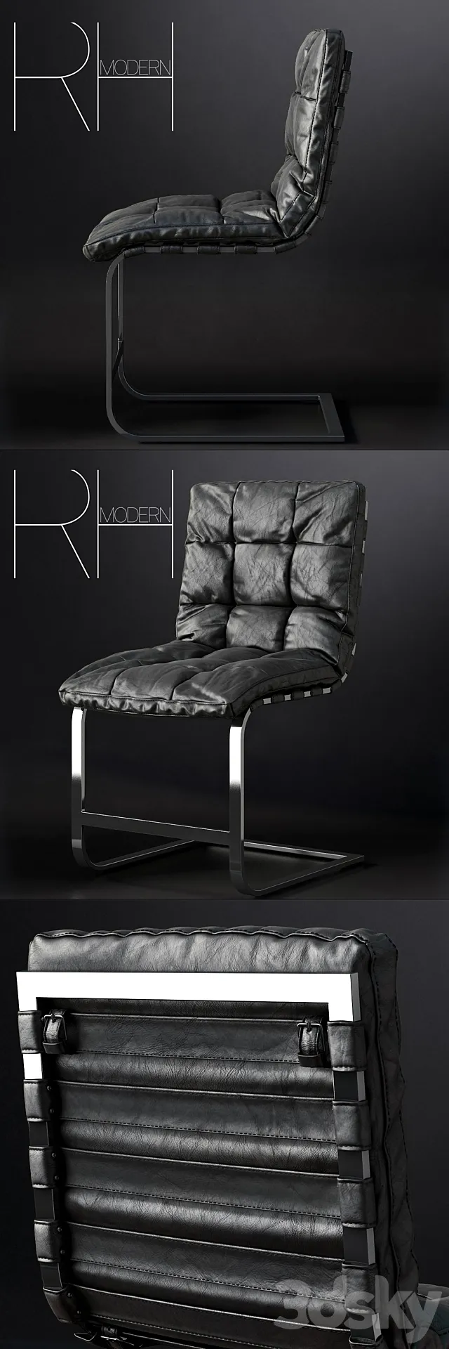 RH _ ROSSI LEATHER SIDE CHAIR 3D Model