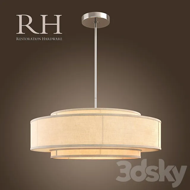 RH _ THREE-TIER LINEN BANDED PENDANT - 36 3D Model