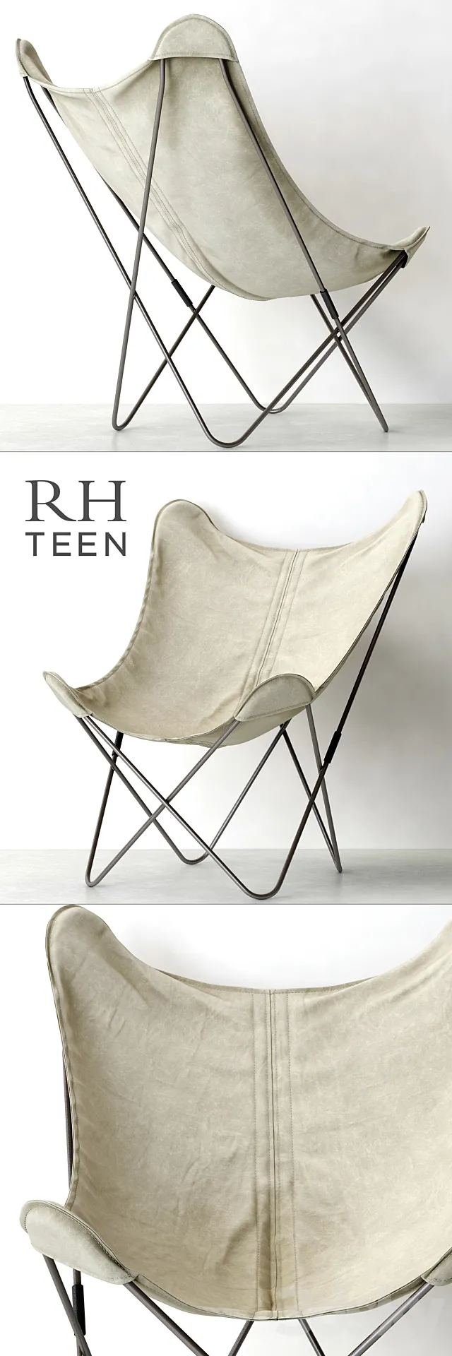 RH _ TYE STONEWASHED CANVAS BUTTERFLY CHAIR 3DModel