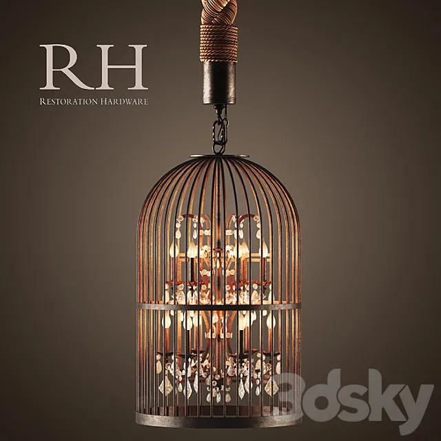 RH _ VINTAGE BIRDCAGE CHANDELIER EXTRA-SMALL 3D Model