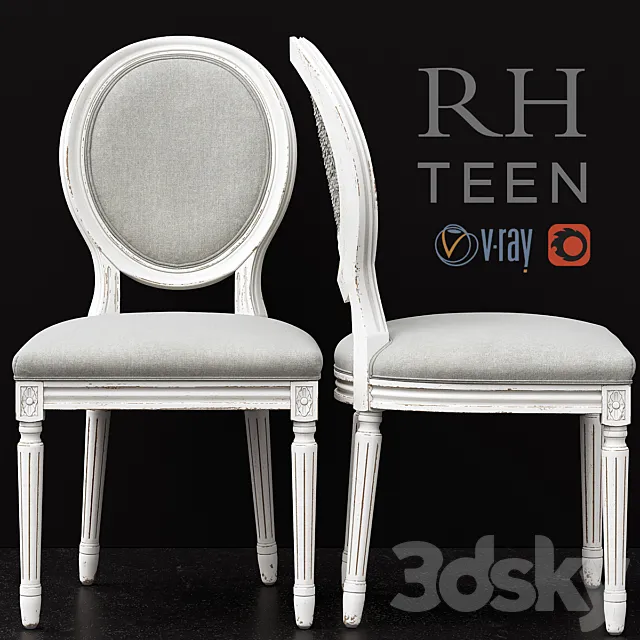 RH _ VINTAGE FRENCH SEQUIN DESK CHAIR 3DModel